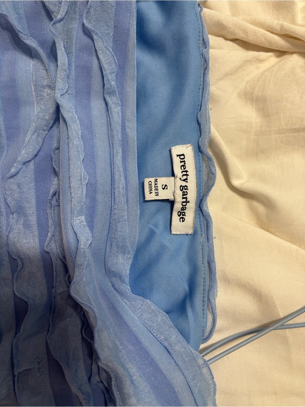Light Blue Ruffle Mini Dress - Picture 3 of 3